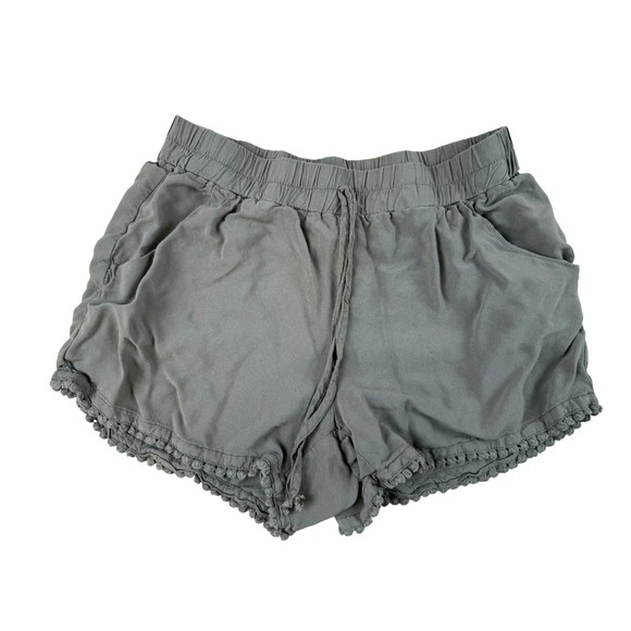 BeBop Pants - Boho Pom Pom Shorts Rayon Crochet Trim XS Bebop